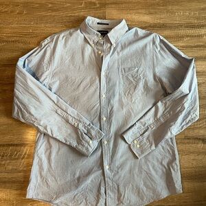 Lands’ End Supima Cotton Button Down Shirt Light Blue Size Large